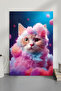 1 Piece of Pink Cotton Candy Cat Themed Wooden Look Mdf Table - 2