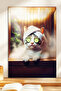 1 Piece of Sauna Enjoying Cat Themed Wooden Look Mdf Table