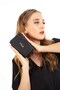Women's Black Faux Leather Card Holder and Wallet - 3