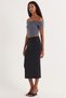 Women's Slim Fit Slim Fit Midi Length Black Skirt - 4