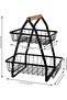 2 Tier Countertop Fruit Basket, Detachable Metal Rectangle Basket Storage, Portable Fruit Bowl Baske - 3