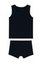 Boys' Colorful Ribbed Singlet Boxer Set of 6 Cotton Comfortable Fabric, Blue, Gray and Black - 3