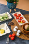 3 Piece Ceramic Serving Plate Rectangular Breakfast, Cookie, Salad Presentation Plate Lemon Pattern - 2