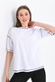 Women's White Karyoka Stitched Wide Fit Single Sleeve Printed Knitted T-Shirt - 6
