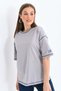 Women's Smoked Karyoka Stitched Wide Fit Single Sleeve Printed Knitted T-Shirt