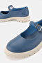 Women's Blue Khaki Natural Leather Mary Jane Shoes with Buckle Strap Size 36-41 - 4