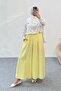 Wide Leg Modal Skirted Trousers with Elastic Waist 8809 - Yellow - 3
