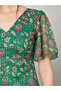 Frill Sleeve Floral Print Layered Maxi Dress - 3