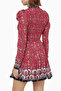 Elvira Gathered High Neck Floral Print Mini Dress - 5