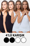 Women's 4 Pack Lycra Cotton Thick Strap Undershirt