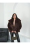 Amaya Bitter Brown Shawl Collar Women's Coat Comfortable Fit Inner Lined Premium Quality Zr Fur Coat - 2