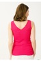 Pool Collar Neon Pink Plus Size Matching (38-48) Knitwear Camisole Blouse - 4