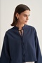 Women's Organic Cotton V-Neck Short Blouse Navy Blue - 4