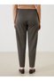 Khaki Elastic Waist Carrot Cut Women's Trousers - 5