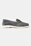 WOMEN'S GREY SUEDE GENUINE NATURAL LEATHER SIZE 36-41 BUCKLED LOAFERS - 5