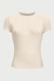 Beige Crew Neck Basic Women's T-Shirt - 4