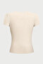 Beige Crew Neck Basic Women's T-Shirt - 3