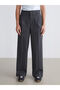 Anthracite Wide Leg Pleated Women's Trousers - 2