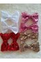 Glittery Bow Set of 4 8 Pieces Buckles