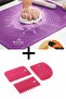 Silicone Dough Rolling Mat 1 Piece and Set of 3 Dough Cutter Scraper Shaper - 8