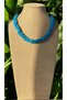 Bensei̇ Blue Glass Stove Beaded Necklace with Steel Lock and Steel Chain - 2