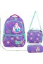 Waddell Mermaid Patterned Primary School Backpack for Girls, with Lunch Box and 2 Pockets for Pens