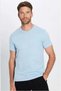 Unisex 5 Pkt Black-White-Burgundy-Cagla-Light Blue Slim Fit Slim Fit 100% Cotton Crew Neck T-Shirt - 3