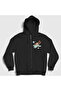 Unisex Black Plane Le Petit Prince Little Prince Zippered Hooded Sweatshirt 568688Tt