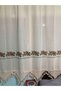 Red Cross-Stitch Cotton Hand Lace Woven Cross-Stitch Sunshade Curtain Buldan Bodrum Handwork