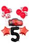 5 Year Old Black Number Balloon Birthday Party Set Cars Lightning Balloon Red Sequin Transparent Balloon