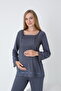 Long Sleeve Maternity and Maternity Pajama Set - 5