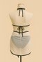 Women's Black and White Pareo Side and Neck Tie 3-Piece Bikini Set - 5