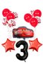 3 Year Old Black Number Balloon Birthday Party Set Cars Lightning Balloon Red Sequin Transparent Balloon