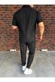 Men's Striped Polo Neck T-Shirt and Pants Combination - 3