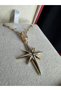 Women's Steel Necklace - North Star Design Çağla Model Gold Color with Zircon Stone - 3