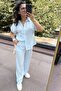 Blue Color 100% Cotton Short Sleeve Shirt Pants Set 1004 - 3