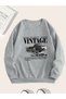 Vintage Printed Oversize Women Men Unisex Circle Neck Sweatshirt