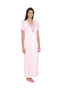 4 Pcs Nightwear Set in Baby Pink- Satin - 4