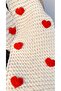Cream Heart Hand Knitted Scarf - 3