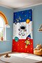 Blue Red Space and Little Astronaut Patterned Children's Baby Room Background Curtain (Single Wing Pricing) - 4