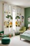 Safari Tour Travelers Patterned Children's Baby Room Background Curtain (Single Wing Pricing) - 4