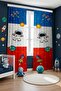 Blue Red Space and Little Astronaut Patterned Children's Baby Room Background Curtain (Single Wing Pricing) - 2