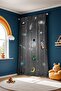 Gray Space Small Astronaut Patterned Children's Baby Room Background Curtain (Single Wing Pricing) - 4