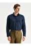 Southbluenavy Blue Regular Fit Long Sleeve Linen Men's Shirt