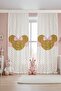Gold Minnie Silhouette Patterned Children's Baby Room Background Curtain (Single Wing Pricing)