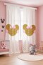 Gold Minnie Silhouette Patterned Children's Baby Room Background Curtain (Single Wing Pricing) - 2