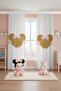 Gold Minnie Silhouette Patterned Children's Baby Room Background Curtain (Single Wing Pricing) - 3