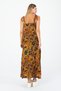 Women S Summer Orange Ethnic Print Long Maxi Dress with Straps – Bohemian and Casual - 5
