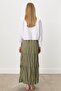 Elastic Waist Gypsy Modal Skirt Khaki - 4