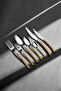 Elegance Gold Satin 12-Person 84-Piece Leather Boxed Cutlery Set - 2
